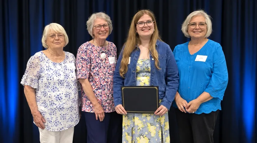 Madison Baker receiving a 2026 Fairfield Women scholarship